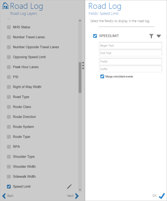 Adding a linear event for the road log report